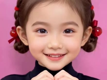 新手也能学会的新年甜美丸子头#儿童编发#生女儿就是用来打扮的 #新年发型不重样 #丸子头