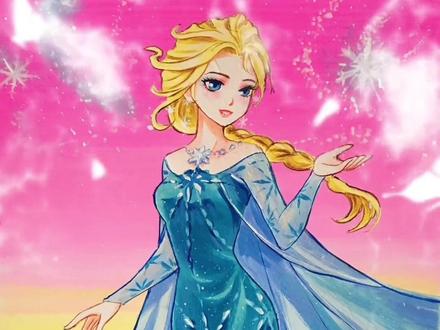 艾莎公主简笔画#爱莎公主 #公主怎么画 #冰雪奇缘 #绘画过程 #想画就画 @抖音青少年