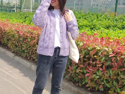 毛儿手作 梦羽 棒针编织马海毛开衫毛衣教程视频 #爱生活爱编织 #毛线