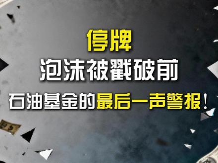 停牌,泡沫被戳破前石油基金的最后一声警报! #财经 #硬核深度计划 #零基础看全球 #零距离看懂财经 #石油