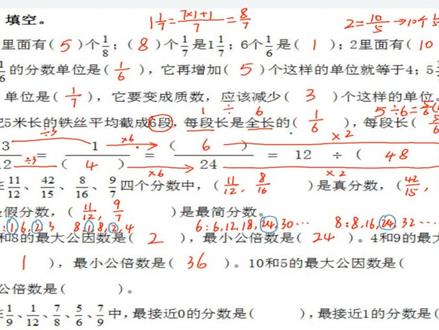 北师大版五年级数学上册第十四周测试卷填空题