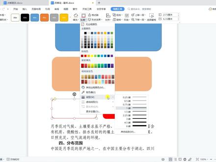 WPS文档怎样修改和删除形状的底色和边框轮廓? #word #wps #职场 #办公