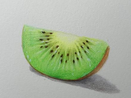 这样画出来的猕猴桃也太简单了吧~#艺术 #画画 #彩铅