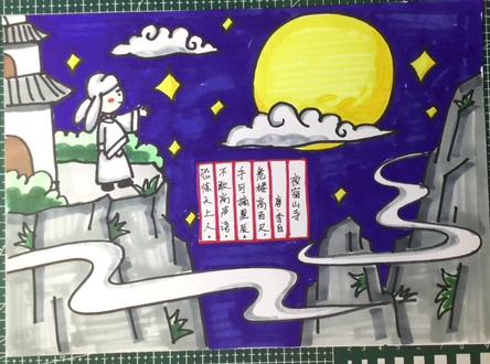 夜宿山寺古诗配画,有线稿可以直接打印,好看又方便。#古诗配画 #夜宿山寺 #夜宿山寺诗配画 #李白诗配画