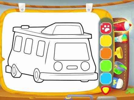 #兴趣才艺 一辆会飞的巴士车@抖音青少年 #萌知计划 #简笔画 #涂色小能手 #宝宝巴士 #早教 #艺术