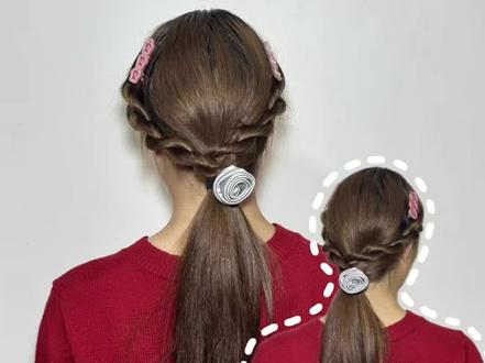 挑战学会100种发型 第86天!侧编两股辫低马尾!简单又不松散,比单纯扭扭紧实,比麻花辫有纹理,好看又简约,快学起来吧!#发型教程 #发型 #谁还没个隐藏技能 #手残党也能学会的发型 #编发教程