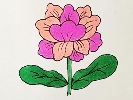 牡丹花的画法,牡丹花简笔画 #简笔画 #儿童简笔画 #简笔画教程 #手绘 #每日一画 #绘画 #创意简笔画 #画画 #日常瞎画 #幼儿简笔画