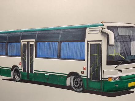 手绘黄海城市公交车,经不经典 #马克笔手绘 #城市公交车 #城市交通工具 #画车 #黄海公交车