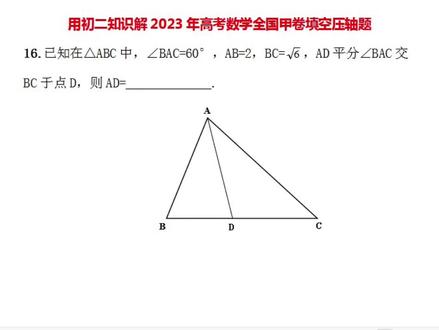 #2023高考数学#全国甲卷#填空压轴
只用初二知识解高考填空压轴题#高考数学