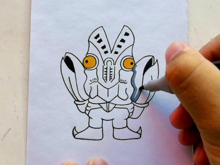 巴尔坦星人这样画!#简笔画 #画画 #奥特曼 #巴尔坦星人