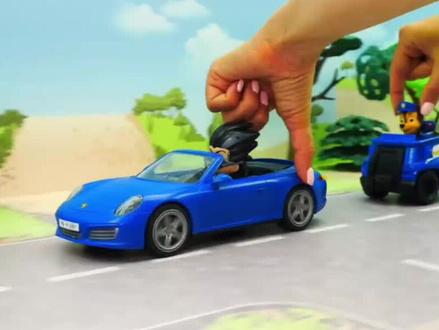 汪汪队阿奇警车巡逻的一天! #汪汪队立大功 #汪汪队立大功玩具 #玩具汽车