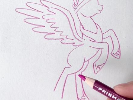 小马宝莉之宇宙公主|简笔画彩铅跟画#画画 #简笔画 #儿童简笔画 #一起学画画 #零基础学画画 #小马宝莉