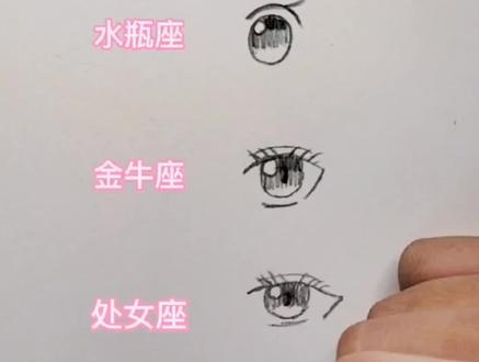 这样画眼睛,各自代表的星座,哪个和你最像?#简笔画 #一起学画画 @神奇画笔🍀