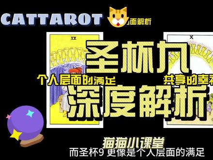 今天更新一期圣杯九#塔罗牌知识分享 #塔罗#塔罗牌#塔罗牌教学