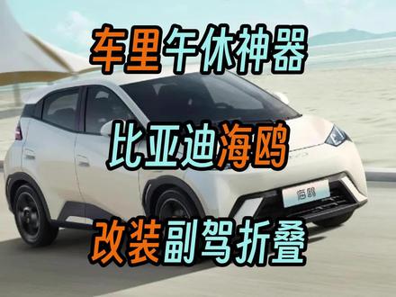 代步神器也是午休神器,比亚迪海鸥改装副驾原车座椅折叠 #纯电动车 #比亚迪 #海鸥 #比亚迪海鸥 #床车改装