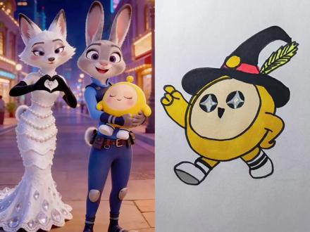 狐狸姐姐对蛋仔太好了#简笔画#二次元#动漫#动画#蛋仔派对