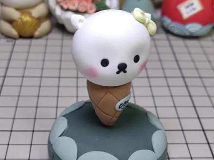 超级可爱,又简单做的小狗冰激凌来啦!#粘土手工 #粘土教程