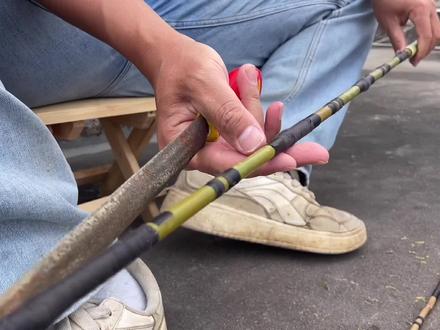 废弃竹子如何变鱼竿?DIY手工制作并继竿(九):缠绕修饰线!