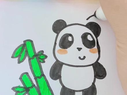一起来画小熊猫🐼和竹子吧 #简笔画 #益智 #早教 #育儿