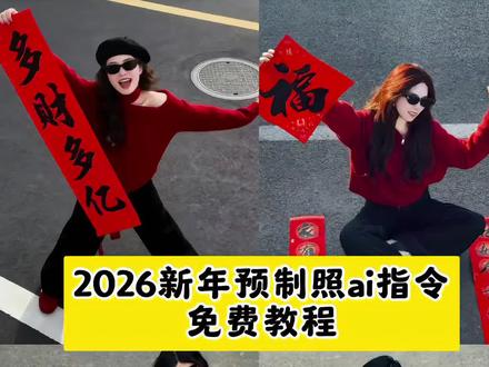 今年一定要拍出跨年氛围感大片,2026新年预知照ai指令教程来了,#豆包ai #豆包p图已经nextlevel了 #新年照片 新年拍照氛围感ai生成口令 新年ai写真生成特效拍同款 #新年预制照 提前预习过年拍照姿势 豆包小程序入口ai 预制新年大片过年就这么拍,#新年氛围感写真新年拍照姿势,过年氛围提前搞起来,在过一种很新的年,当然这样跨福年,新年穿搭