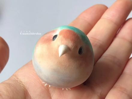 小鹦鹉,看上去很礼貌呢#粘土 #手工