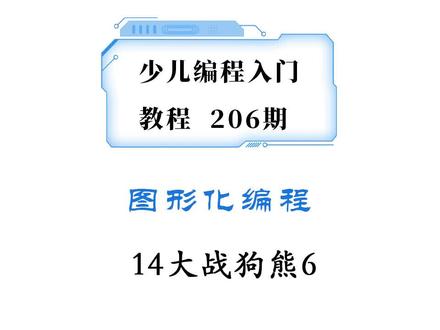 少儿编程入门教程206期,scratch,mind+ 狗熊跑了