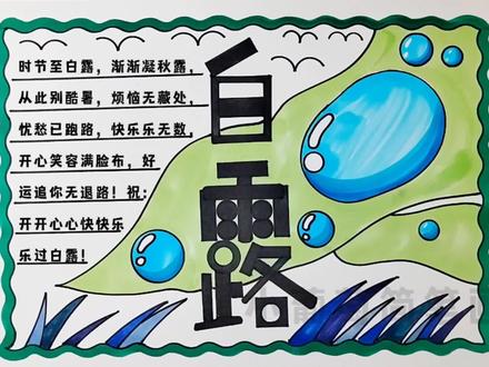 白露节气手抄报、白露手抄报、二十四节气手抄报、有线稿可打印喔#白露 #白露节气 #二十四节气#手抄报 #手抄报模板 @抖音青少年