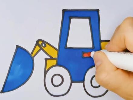 #儿童简笔画 工程车之铲车