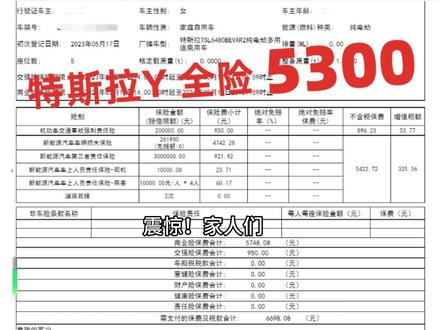 四川特斯拉Y全险5300,准车主们,冲鸭~~~#特斯拉modely #特斯拉model3 #四川 #车险 #车险小知识