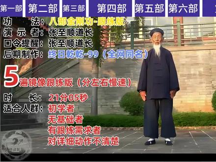 道爷张至顺八部金刚功五部演练 原声视频 可保存下载