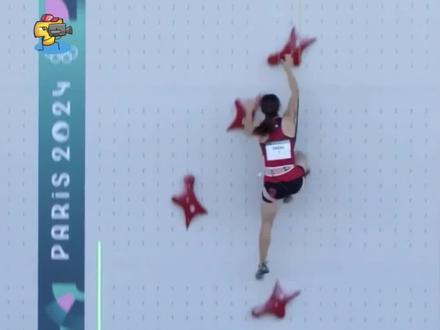 巴黎奥运会 浙江姑娘周娅菲飞檐走壁晋级决赛,6.389秒打破中国女子速度攀岩纪录#巴黎奥运会 #攀岩