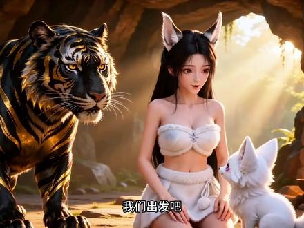 《治愈系雌性太撩人》第17集:看我家大老虎怎么收拾你们#ai创作浪潮计划 #动漫 #兽世
