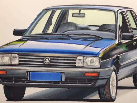 手绘桑塔纳,一代经典 #马克笔手绘 #桑塔纳情怀 #经典车 #情怀老车 #普桑 #抖音汽车