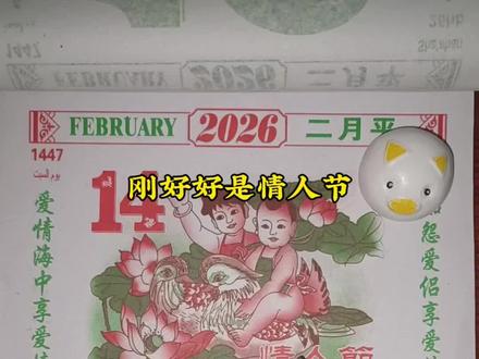 2026年2月14日#日历 #日历解说 #看黄历 #情人节