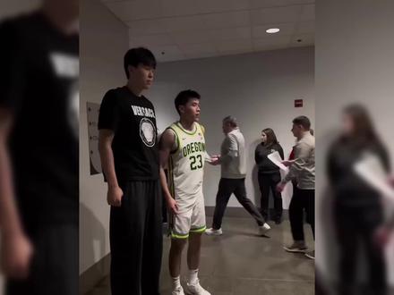 杨瀚森看望林葳打NCCA,赛后请吃烤肉不? #杨瀚森 #开拓者 #nba #cba #林葳