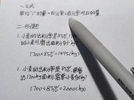 #知识点总结
单位“1”的量×百分率=百分率对应的量