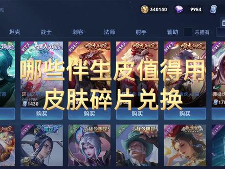 哪些伴生皮值得用皮肤碎片兑换