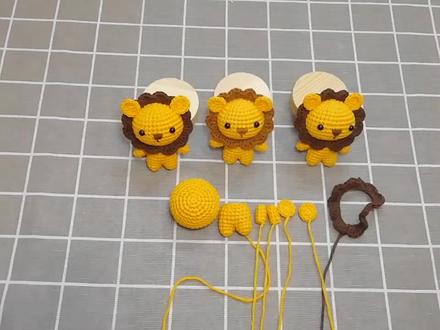 钩织小狮子挂件教程完结篇,钩织小狮子挂件组装教程