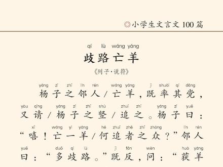 《歧路亡羊》列子·说符 三年级#文言文100篇#古诗词#语文#国学文化#好书分享