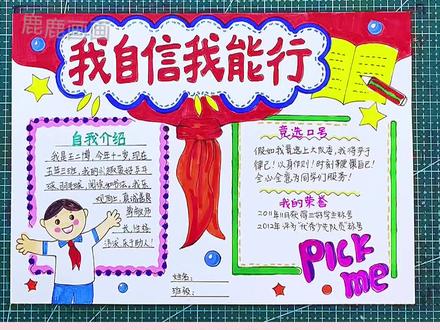 竞选班委大队委手抄报海报,简单好看高大上#创作灵感 #手抄报 #手抄报教程 #小学生手抄报 #手抄报怎么画