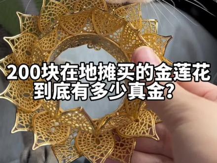 200块在地摊买的金莲花,到底有多少真金?#京东京造宠物粮 #招财猫 #猫咪#萌宠