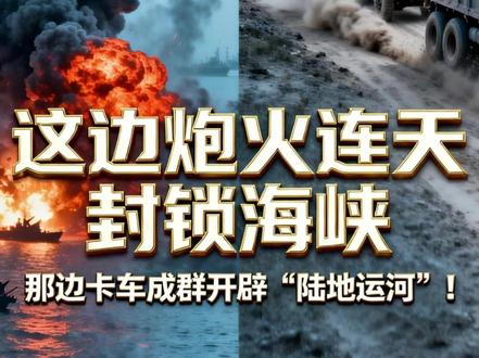 这边炮火连天封锁海峡,那边卡车成群开辟“陆地运河”! #中东 #美伊 #石油 #霍尔木兹海峡