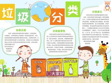 【word文件请看我主页置顶视频】垃圾分类手抄报word模板,直接打印方便快捷#word模板 #手抄报