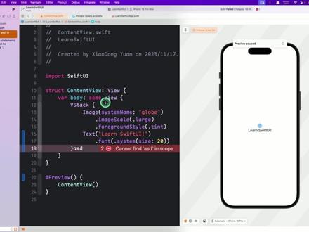 SwiftUI 「做个应用」 - Xcode 基础使用 在外面新建项目之后,进入到 Xcode 编辑器,这个视频我们会带你简单了解下 Xcode 的使用,了解各个模块。#SwiftUI #做个应用 #iOS开发 #独立开发者 #ios技能