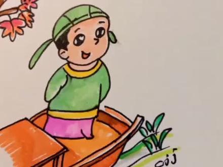 诗词情景画~枫桥夜泊#画出梦想抖动未来 #手绘 #想画就画 @抖音小助手