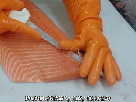 极致丝滑! 老外分割三文鱼,刀工行云流水太绝了。#刺身 #三文鱼 #国外美食