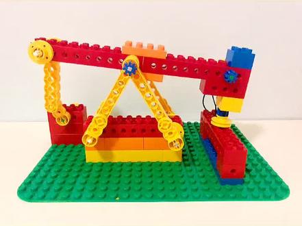 大颗粒曲柄摇杆结构~石油抽油机#乐高 #乐高大颗粒 #曲柄摇杆结构