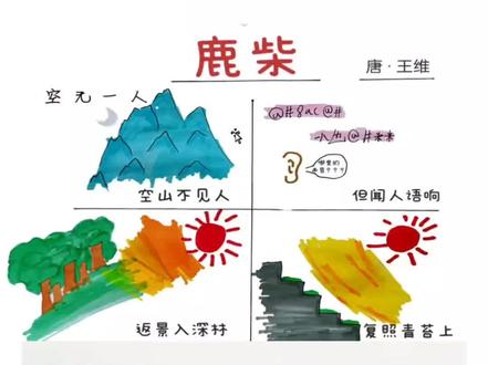 鹿柴
唐·王维
空山不见人,但闻人语响。返景入深林,复照青苔上。#古诗词 #快速记忆