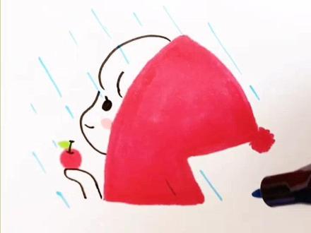 “k”画个小红帽#简笔画教程 #简笔画 @抖音小助手