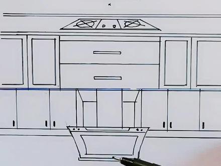 #原创绘图#创意 两种烟机及灶透视画法#正能量 #室内手绘